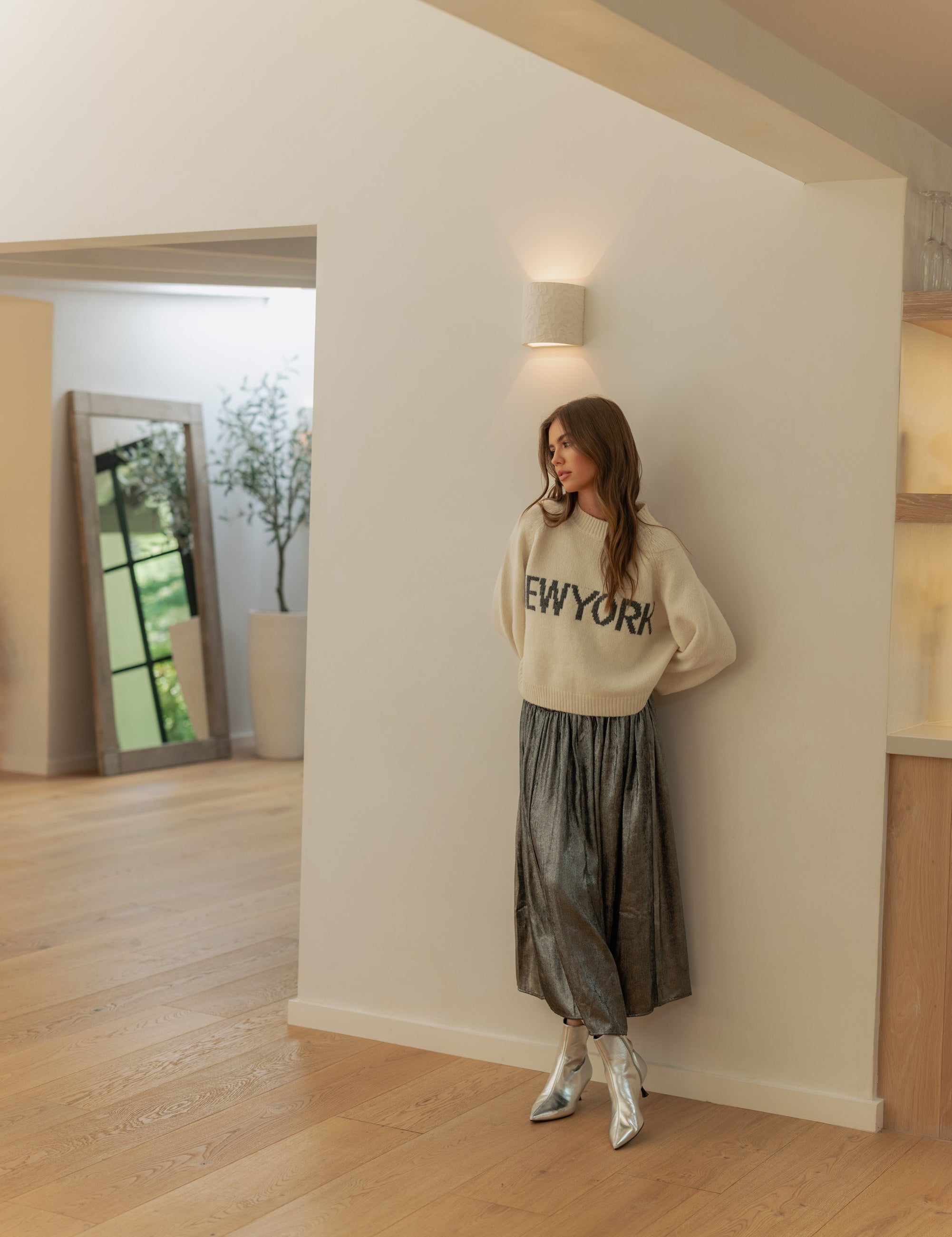 Luna Metallic Midi Skirt - alldeserved.com