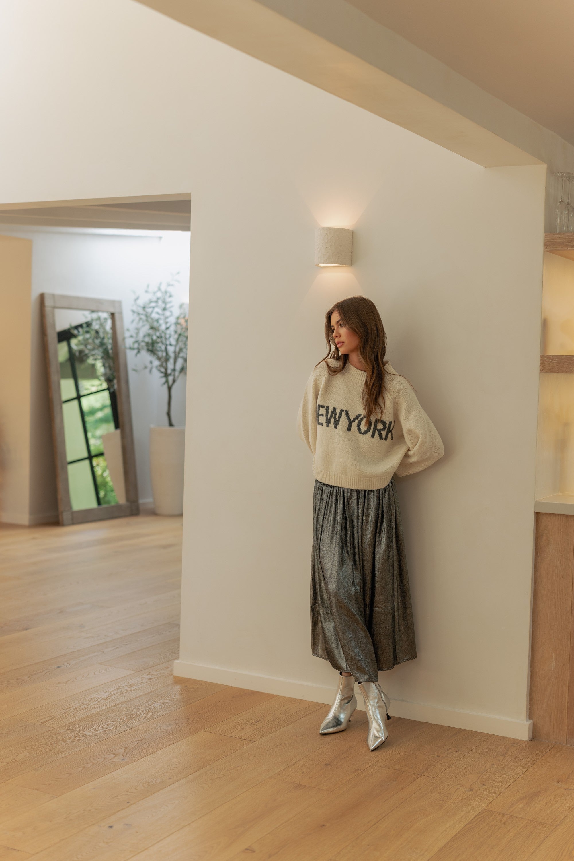 Luna Metallic Midi Skirt - alldeserved.com