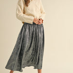 Luna Metallic Midi Skirt - alldeserved.com