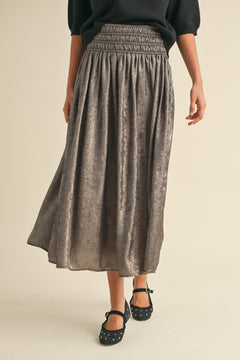 Luna Metallic Midi Skirt - alldeserved.com