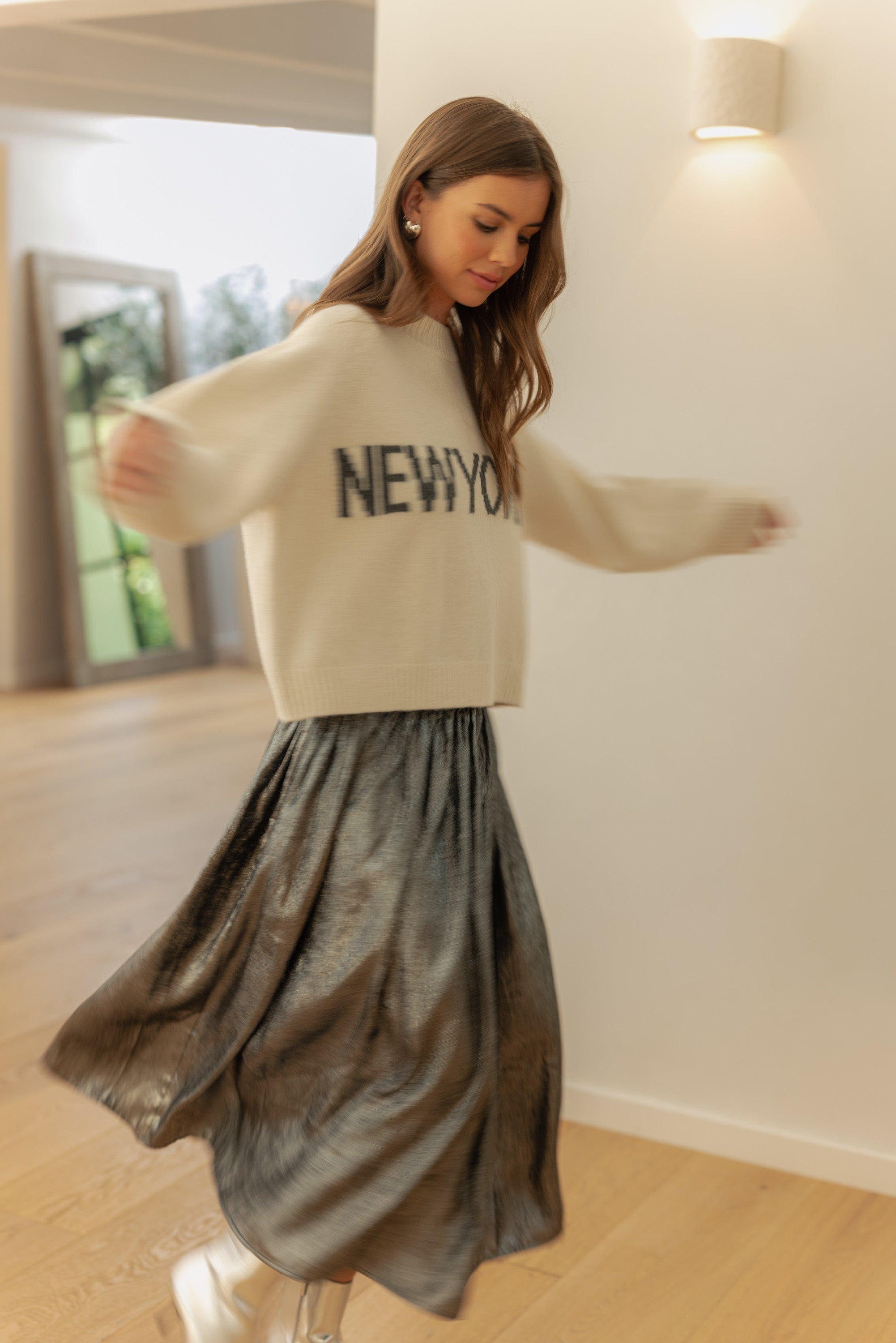 Luna Metallic Midi Skirt - alldeserved.com