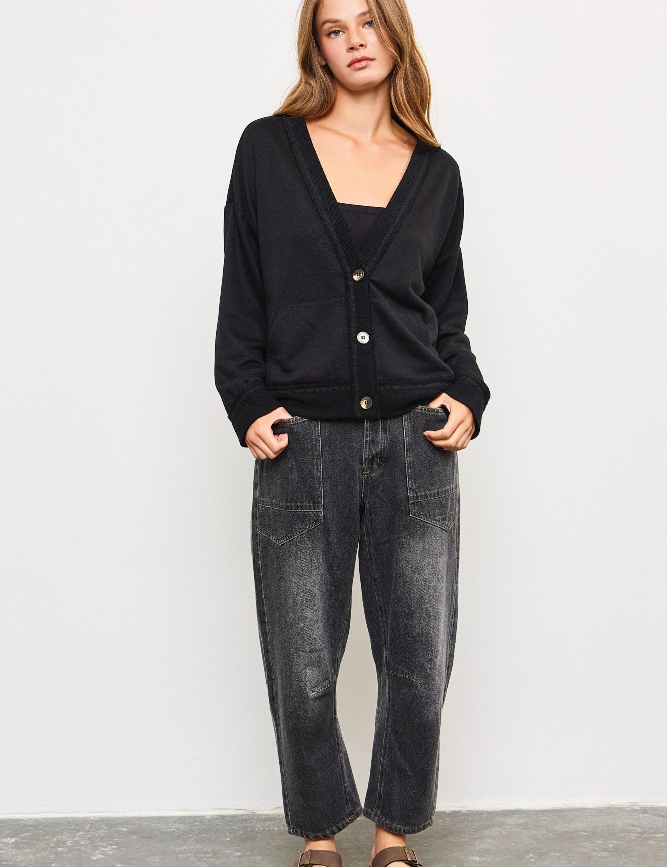 Shon Front Pocket Barrel Jeans - alldeserved.com