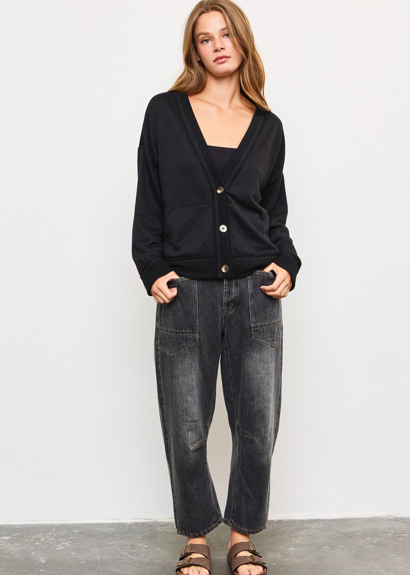 Shon Front Pocket Barrel Jeans - alldeserved.com