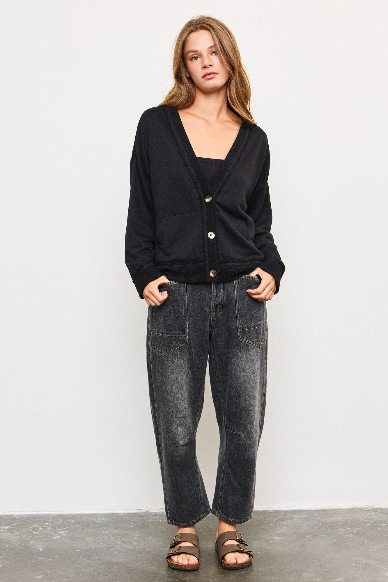 Shon Front Pocket Barrel Jeans - alldeserved.com