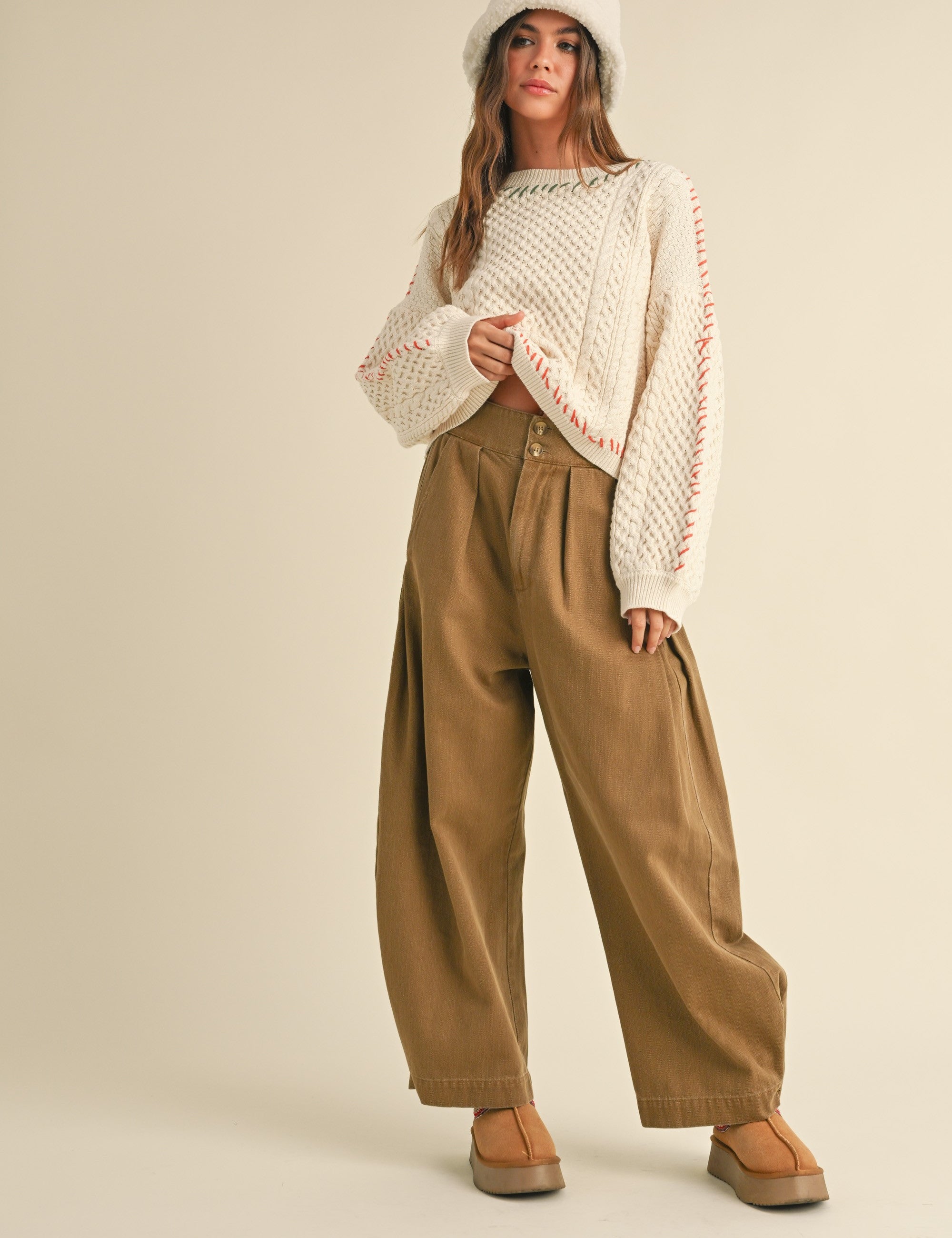 Nash Wide-Leg Pleated Pants - alldeserved.com