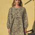 Amara Bow Leopard Print Denim Mini Dress - alldeserved.com