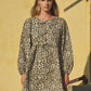 Amara Bow Leopard Print Denim Mini Dress - alldeserved.com