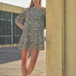 Carla Leopard Print Denim Mini Dress - alldeserved.com