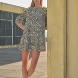 Carla Leopard Print Denim Mini Dress - alldeserved.com