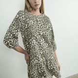 Carla Leopard Print Denim Mini Dress - alldeserved.com