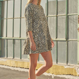 Carla Leopard Print Denim Mini Dress - alldeserved.com