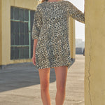 Carla Leopard Print Denim Mini Dress - alldeserved.com