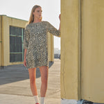 Carla Leopard Print Denim Mini Dress - alldeserved.com