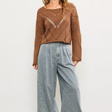 Frankie Mesh Cropped Sweater - alldeserved.com