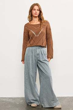 Frankie Mesh Cropped Sweater - alldeserved.com