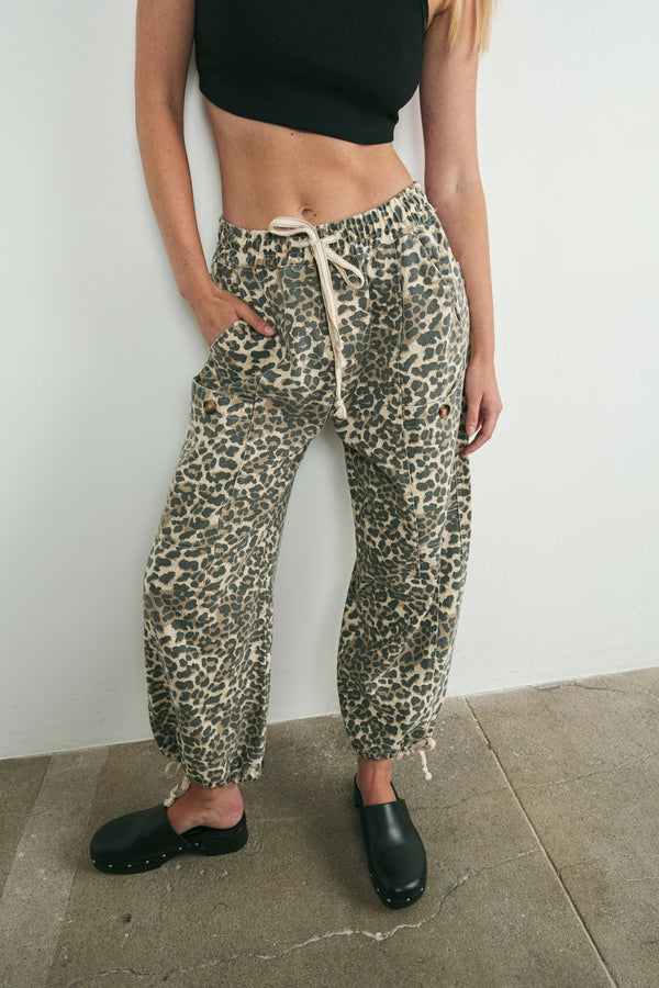 Malibu Leopard Print Pull-On Pants