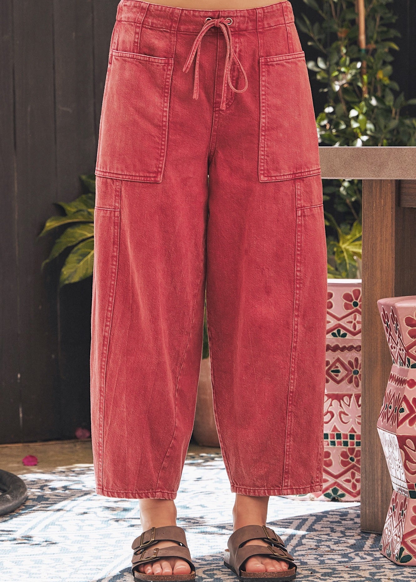 Moxie Washed Barrel Pull-On Pants - alldeserved.com