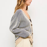 Picnic Striped Button Down Cardigan - alldeserved.com