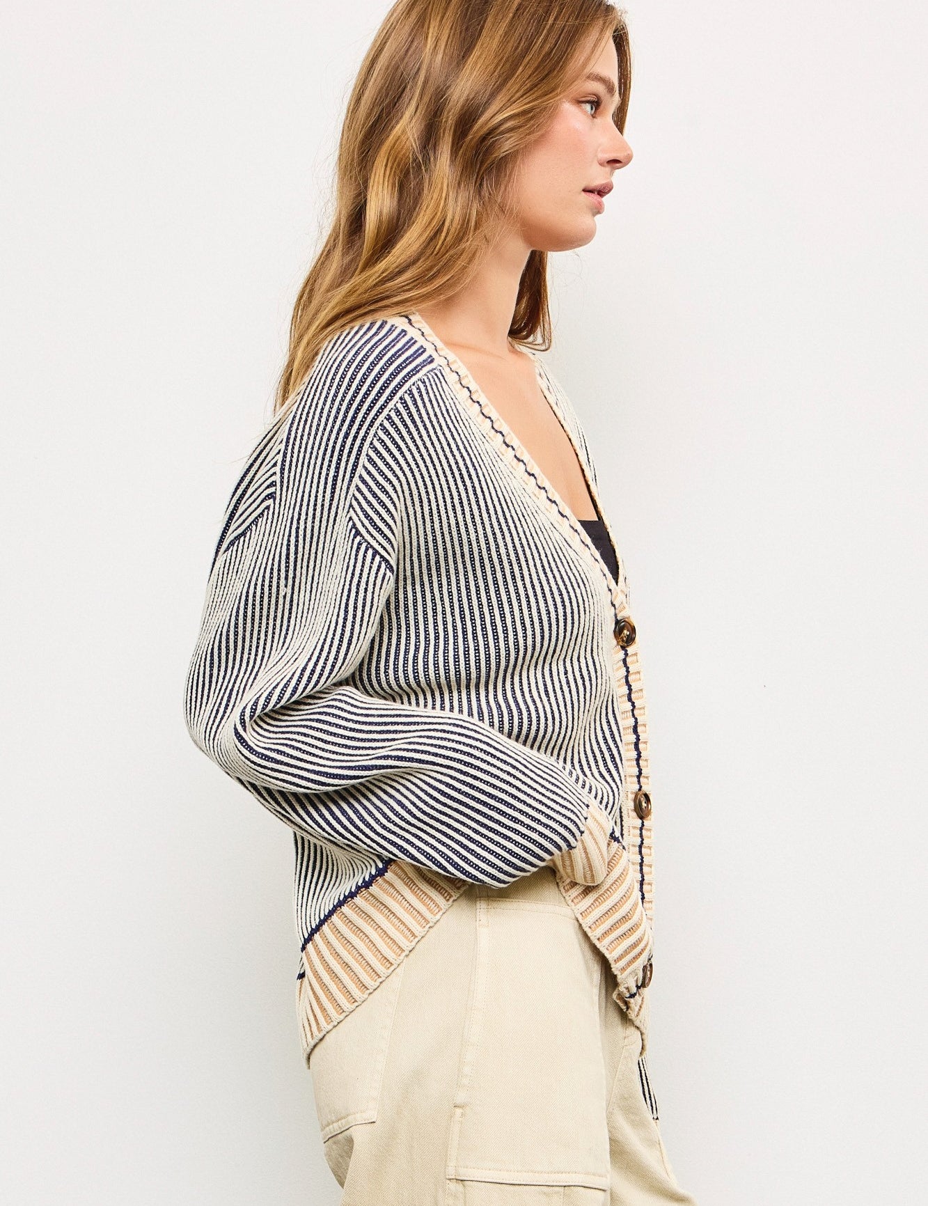 Picnic Striped Button Down Cardigan - alldeserved.com