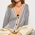 Picnic Striped Button Down Cardigan - alldeserved.com