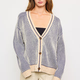 Picnic Striped Button Down Cardigan - alldeserved.com