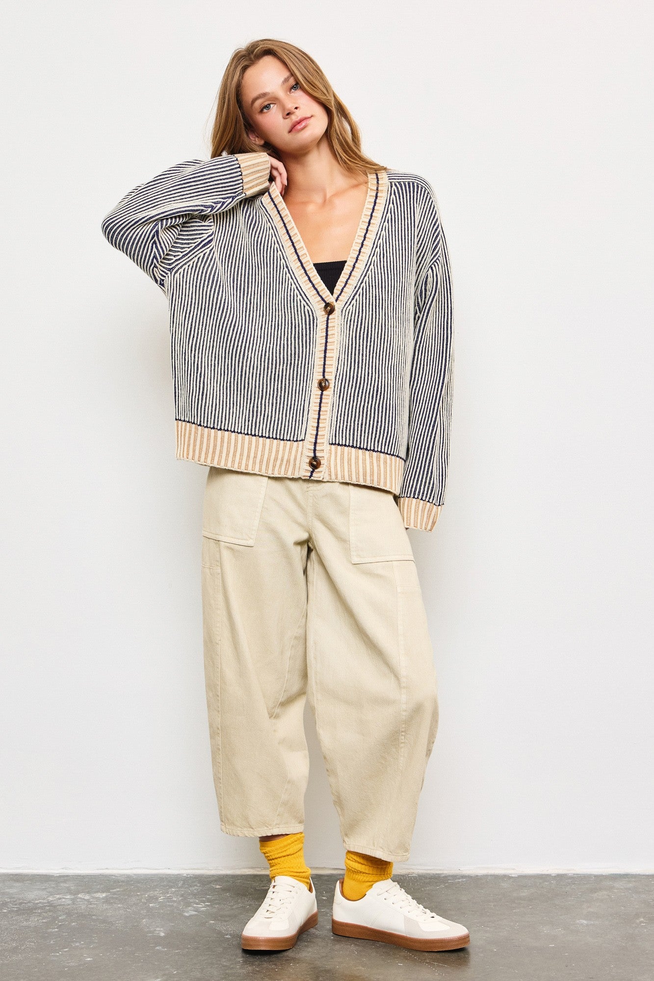 Picnic Striped Button Down Cardigan - alldeserved.com