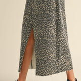 Leopard Denim Slit Skirt - alldeserved.com