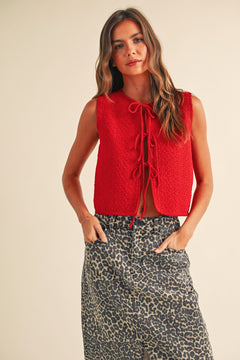 Mila Knit Tie-Front Vest - alldeserved.com