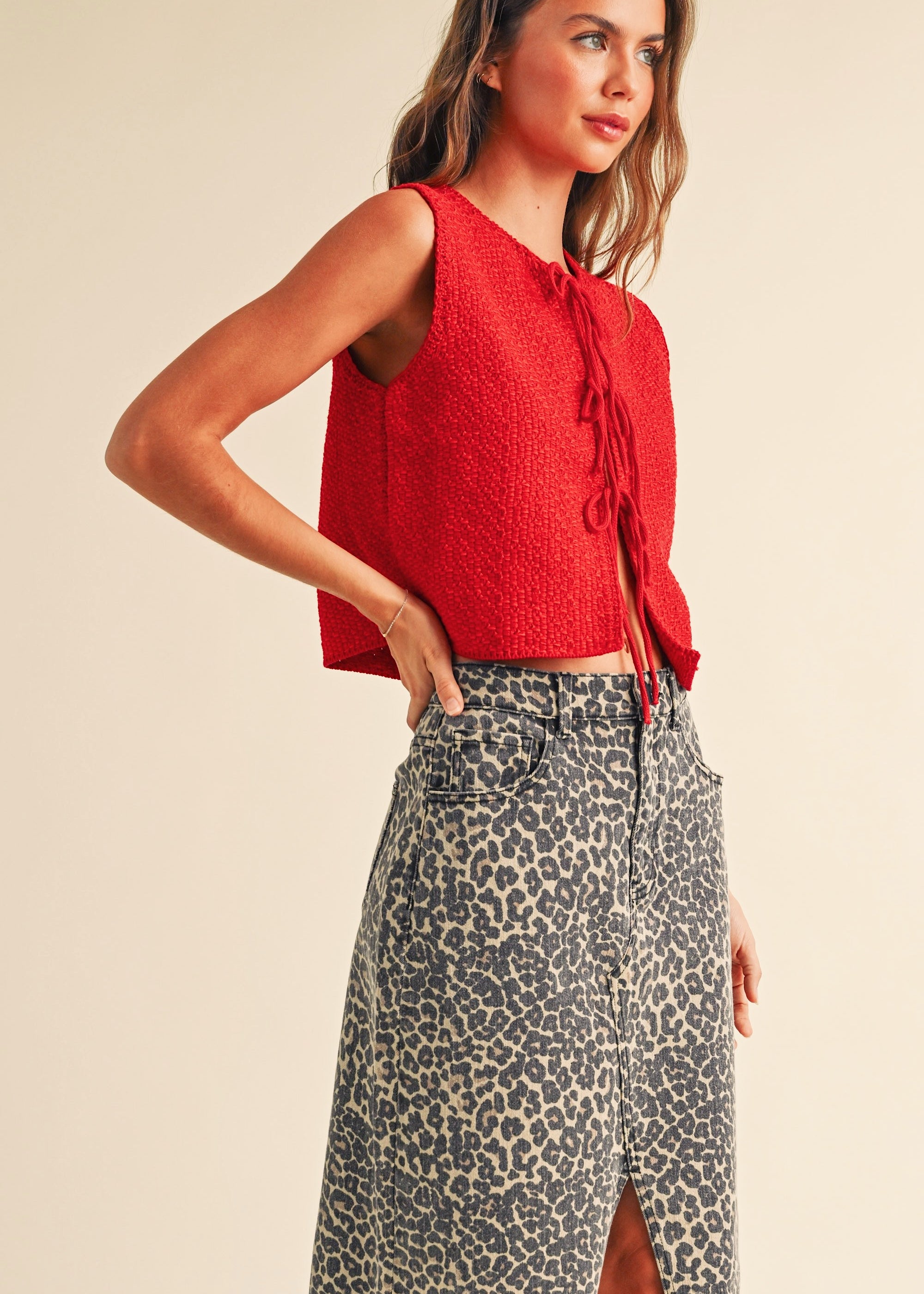 Mila Knit Tie-Front Vest - alldeserved.com