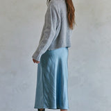 Carly Fuzzy Knit Pullover Sweater - Light Grey
