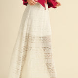 Good Feels Long Lace Skirt - Cream