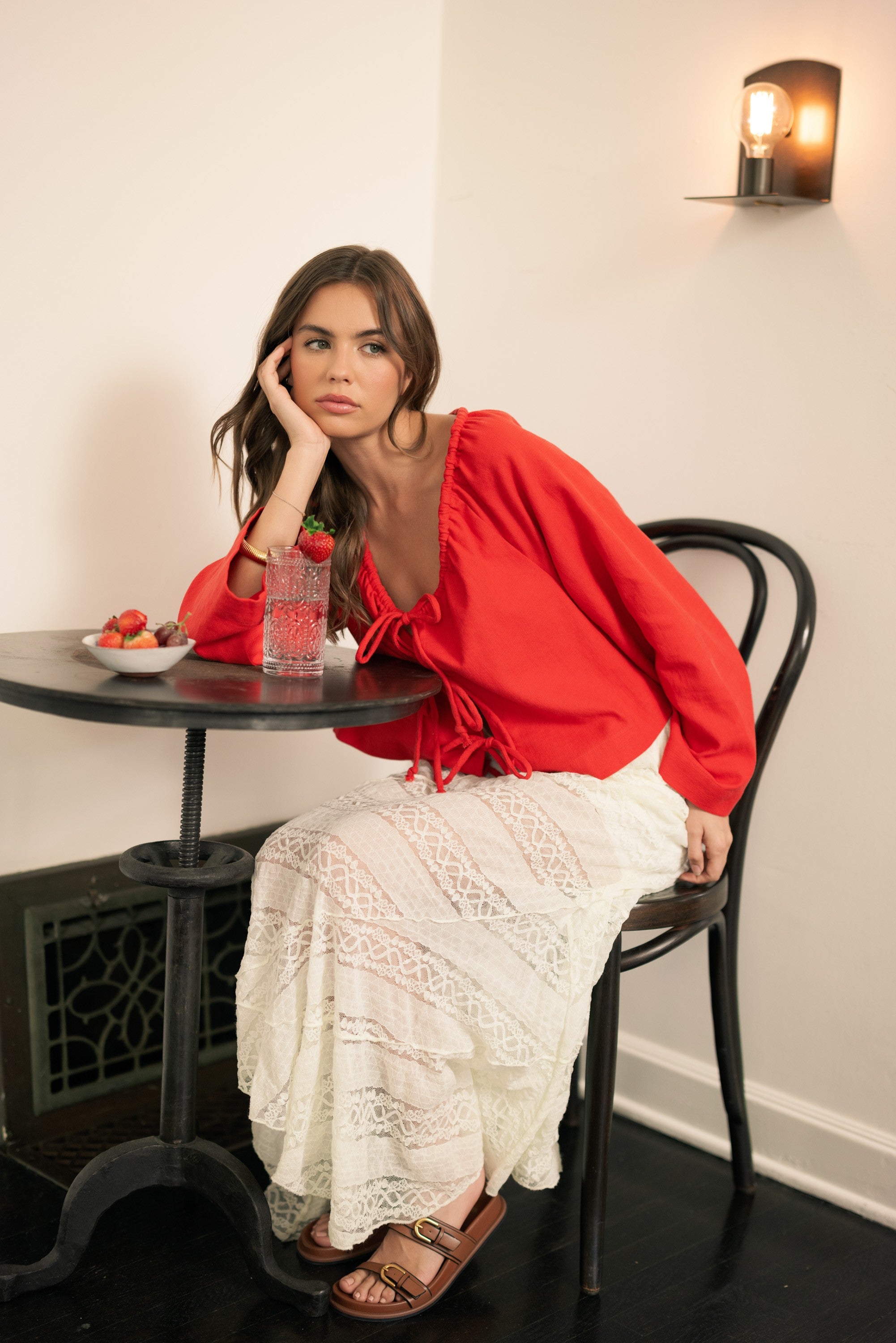Good Feels Long Lace Skirt - Cream