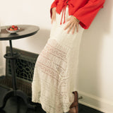 Good Feels Long Lace Skirt - Cream
