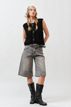 Cruise Bermuda Denim Shorts - Grey
