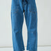 Moxie Barrel Eyelet Jeans - Medium Jacquard Stripes (also known as We The Free Moxie Railroad Low-Slung Jeans ) - front view