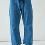 Moxie Barrel Eyelet Jeans - Medium Jacquard Stripes (also known as We The Free Moxie Railroad Low-Slung Jeans ) - front view