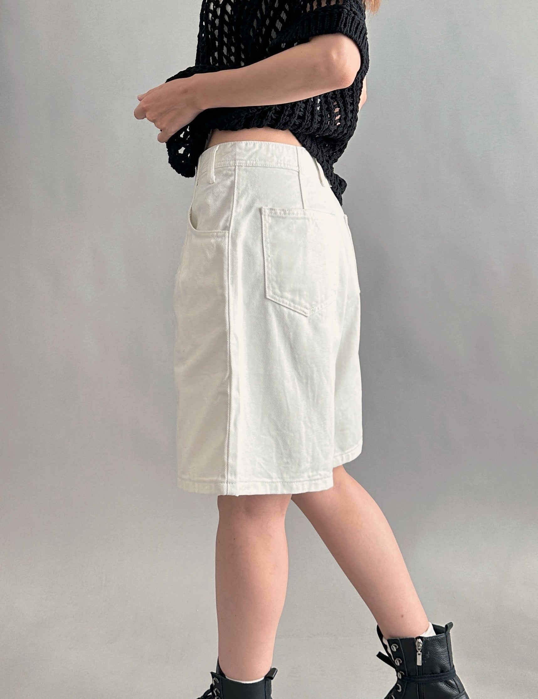 Donnie Wide-Leg Denim Bermuda Shorts - alldeserved.com