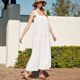 Summer Dream Swiss Dot Maxi Dress - Off White