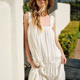 Summer Dream Swiss Dot Maxi Dress - Off White
