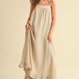 Soft Sand Gauze Dress - Tan - FINAL SALE