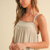 Soft Sand Gauze Dress - Tan - FINAL SALE