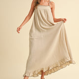Soft Sand Gauze Dress - Tan - FINAL SALE