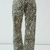 Moxie Barrel Eyelet Jeans - Leopard