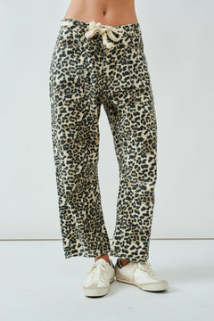 Moxie Barrel Eyelet Jeans - Leopard