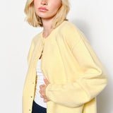 Harper Round-Neck Relaxed Cardigan - Butter Yellow