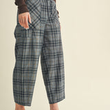 Nice Choice Pull-On Plaid Pants - Washed Denim