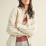 Madison Ribbed Soft Overshirt Jacket - Oatmeal
