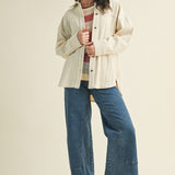 Madison Ribbed Soft Overshirt Jacket - Oatmeal