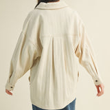Madison Ribbed Soft Overshirt Jacket - Oatmeal