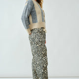 Moxie Barrel Eyelet Jeans - Leopard